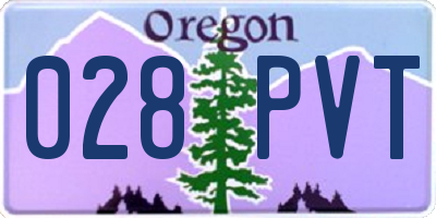 OR license plate 028PVT