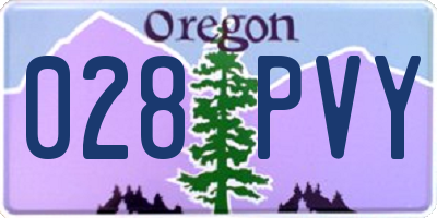 OR license plate 028PVY