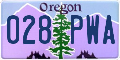 OR license plate 028PWA