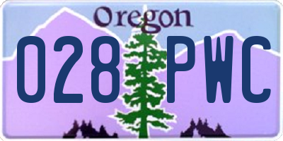 OR license plate 028PWC