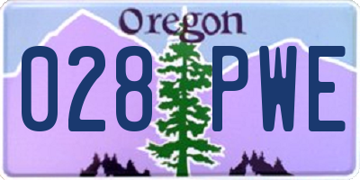 OR license plate 028PWE