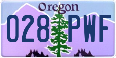OR license plate 028PWF