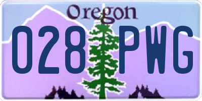 OR license plate 028PWG