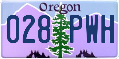 OR license plate 028PWH