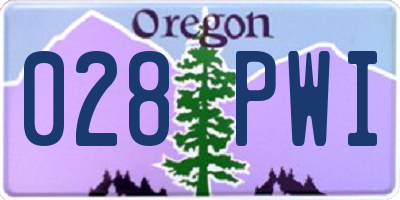 OR license plate 028PWI