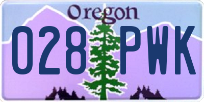OR license plate 028PWK