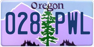 OR license plate 028PWL