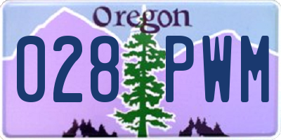 OR license plate 028PWM