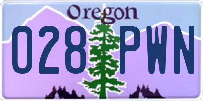 OR license plate 028PWN