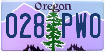OR license plate 028PWO