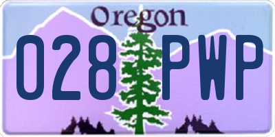 OR license plate 028PWP