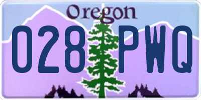 OR license plate 028PWQ