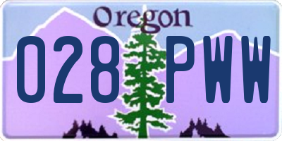 OR license plate 028PWW