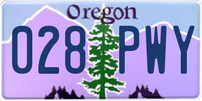 OR license plate 028PWY