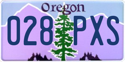 OR license plate 028PXS