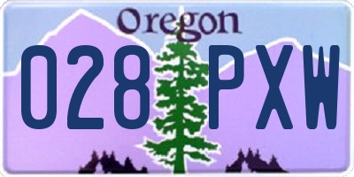 OR license plate 028PXW