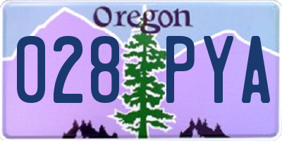 OR license plate 028PYA
