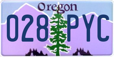 OR license plate 028PYC