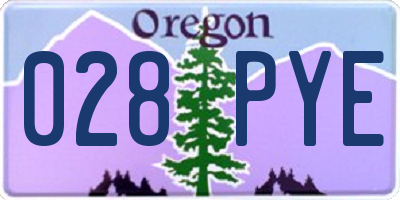 OR license plate 028PYE