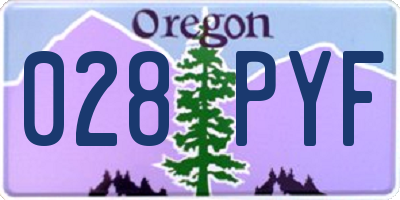 OR license plate 028PYF