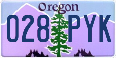 OR license plate 028PYK