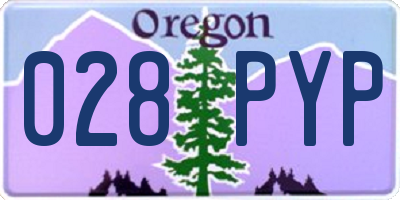 OR license plate 028PYP