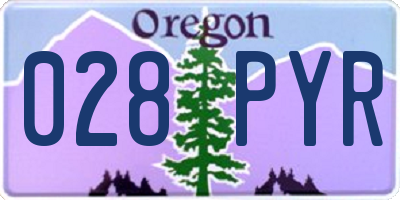 OR license plate 028PYR