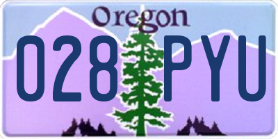 OR license plate 028PYU