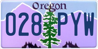 OR license plate 028PYW