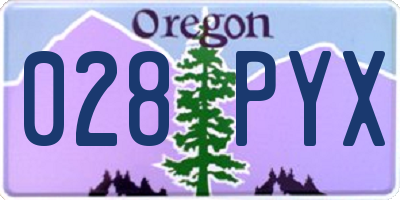 OR license plate 028PYX