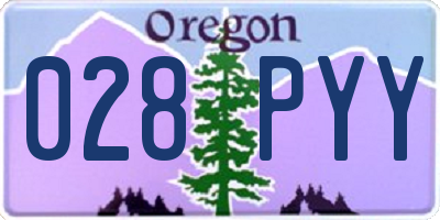 OR license plate 028PYY