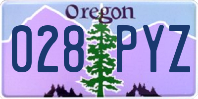 OR license plate 028PYZ