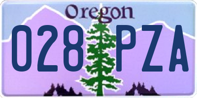 OR license plate 028PZA