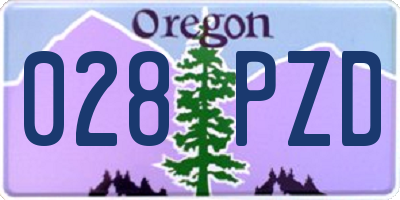 OR license plate 028PZD