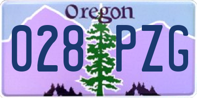 OR license plate 028PZG