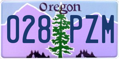 OR license plate 028PZM