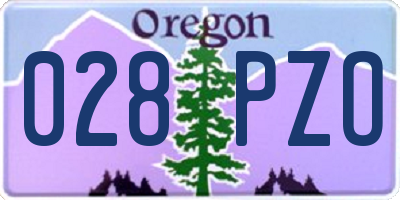 OR license plate 028PZO