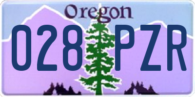 OR license plate 028PZR