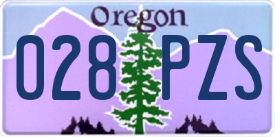 OR license plate 028PZS