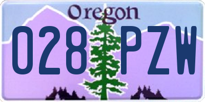 OR license plate 028PZW