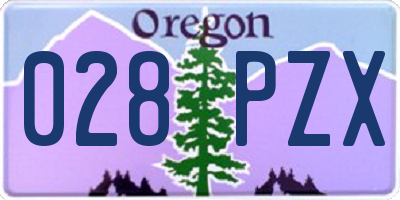 OR license plate 028PZX