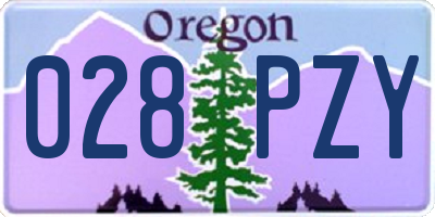 OR license plate 028PZY