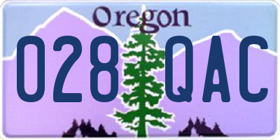 OR license plate 028QAC