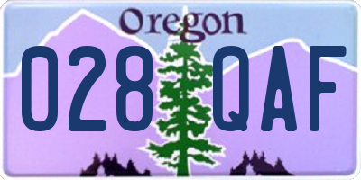 OR license plate 028QAF
