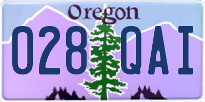 OR license plate 028QAI