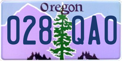 OR license plate 028QAO