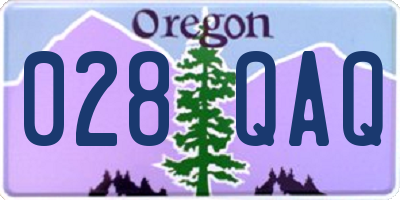 OR license plate 028QAQ