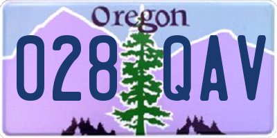 OR license plate 028QAV