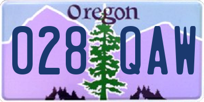 OR license plate 028QAW