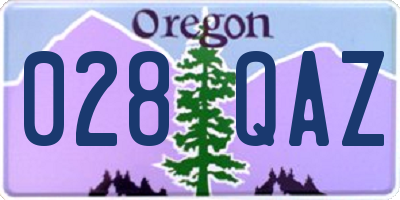 OR license plate 028QAZ